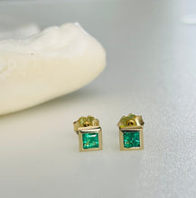 Load image into Gallery viewer, OOAK- GREEN EMERALD PRINCESS STUDS
