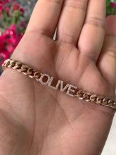 Load image into Gallery viewer, LIV DIAMOND NAME CURB CHAIN BRACELET
