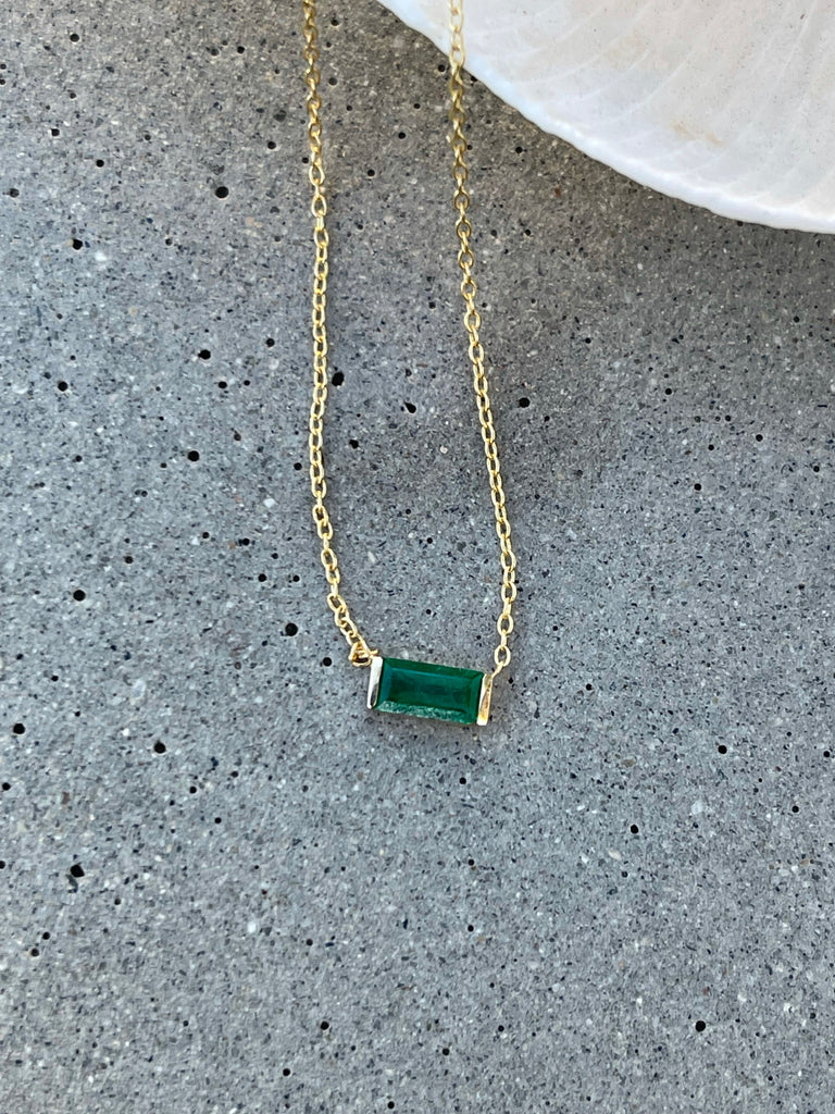 ESMERALDA GREEN EMERALD BAGUETTE NECKLACE