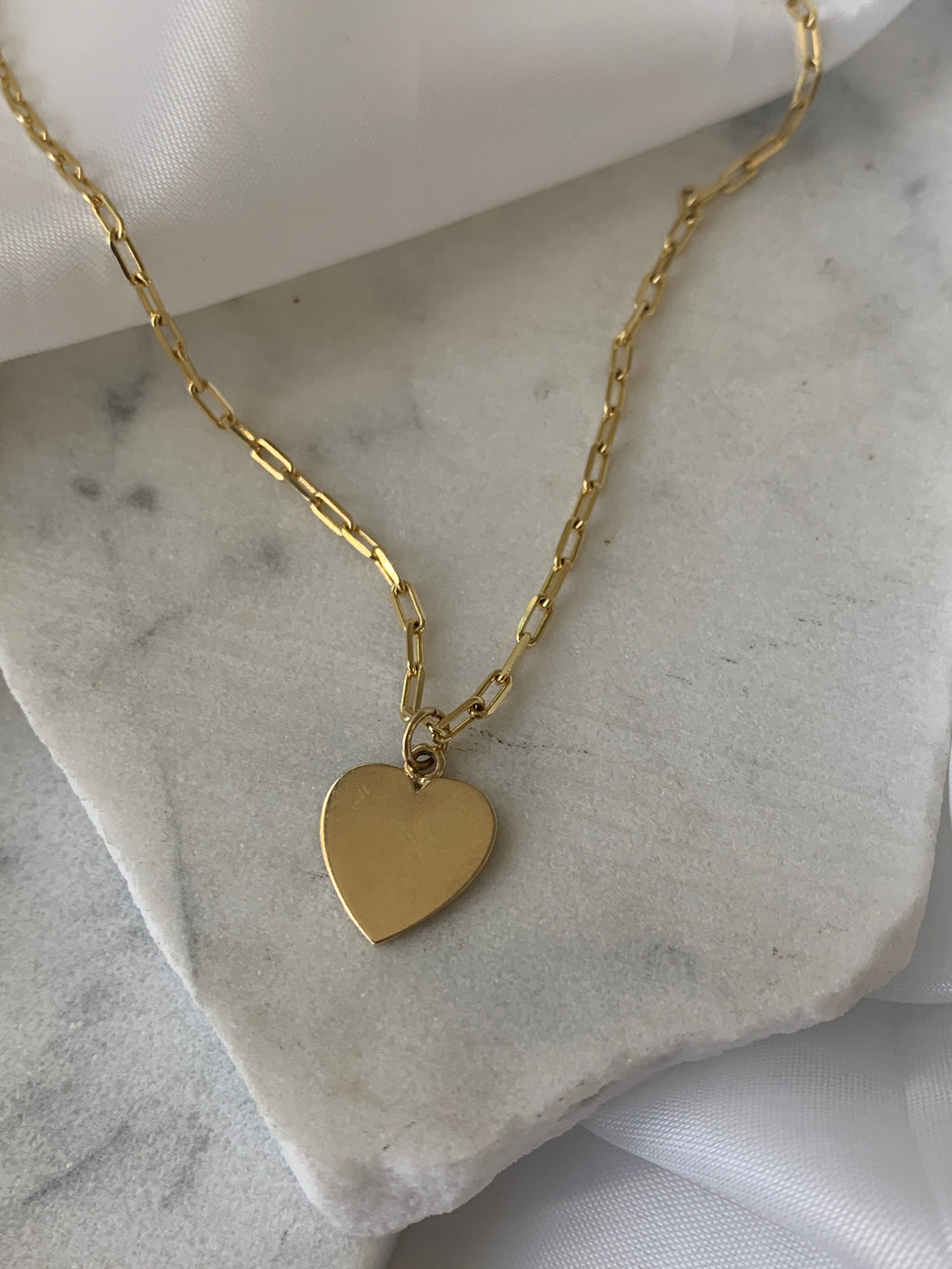 GOLDIE HEART LINKS NECKLACE