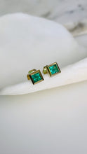 Load image into Gallery viewer, OOAK- GREEN EMERALD PRINCESS STUDS
