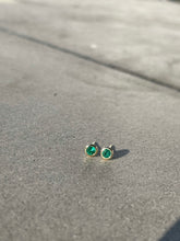 Load image into Gallery viewer, POPPY GREEN EMERALD ROUND STUDS
